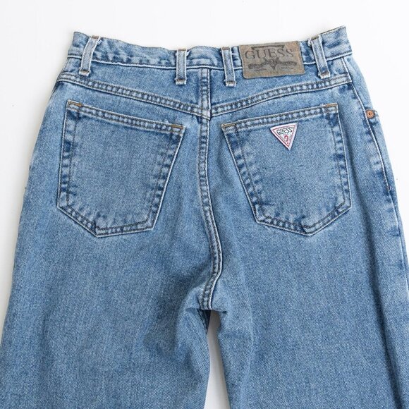 Vintage Guess Jeans High Rise Tapered Leg Denim 90s Canada SIze 29 Fits 26 - Picture 12 of 16